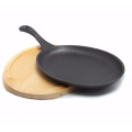 Cast Iron Fajita Pan And Wooden Tray Set